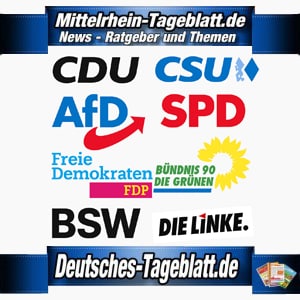 Mittelrhein-Tageblatt-Deutsches-Tageblatt-Parteien-Politik-AfD-CDU-CSU-Union-SPD-Grüne-BSW-Die-Linke-FDP