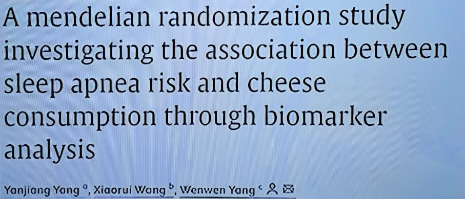 Chinesische Auswertungsstudie 2024 über Käsekonsum und Schlafapnoe