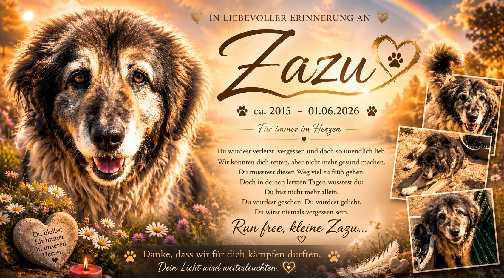Ruhe in Frieden kleine Zazu