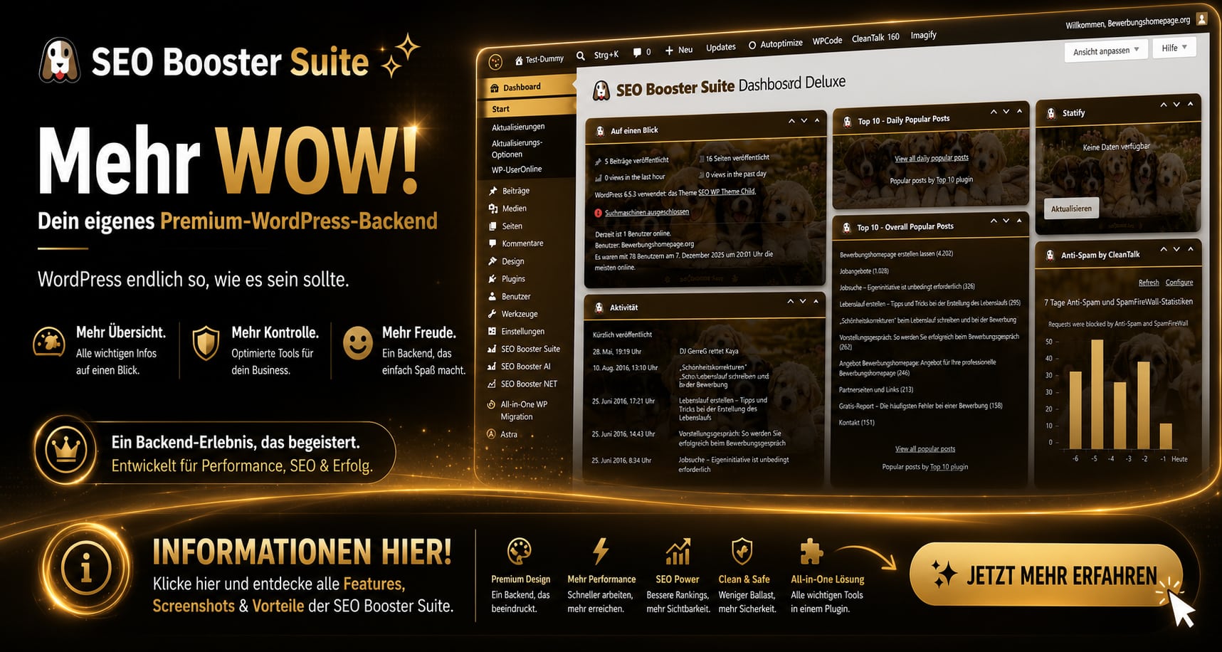 SEO Booster Suite - Dein eigenes Premium-WordPress-Backend Banner 2026